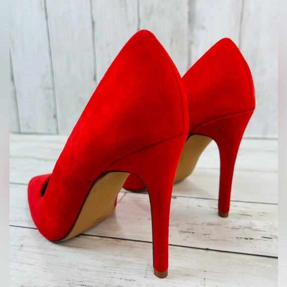 Women's Giselle Shoedazzle, Faux Suede, red Stiletto High Heels Size 7 - Picture 13 of 13